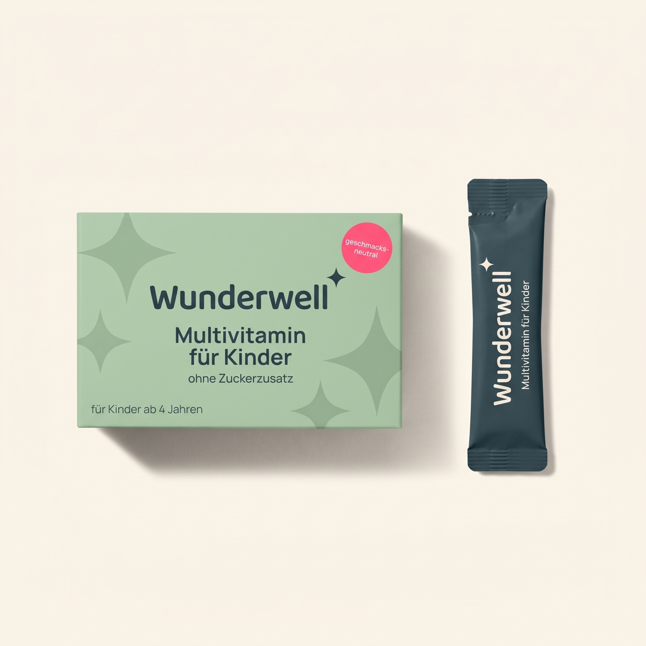 Wunderwell Multivitamin für Kinder, Box und Stick